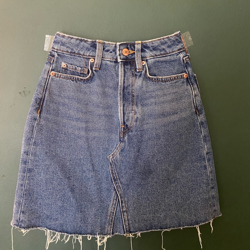 H&M High Waist Denim Skirt, Size 0